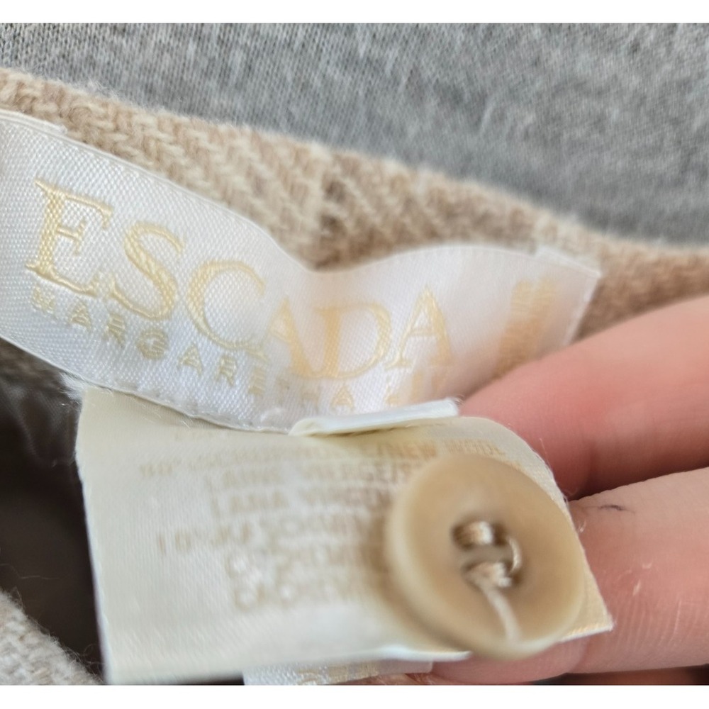Vtg Escada by Margaretha Ley‎ Mini Skirt Womens 34/4 Beige Pencil Wool Cashmere - Picture 4 of 12